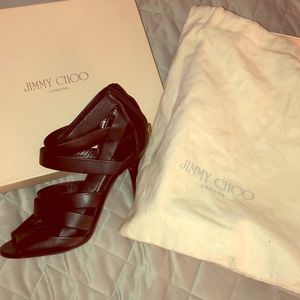 *RARE* Jimmy Choo Damsen Leather Black Heels Sz38